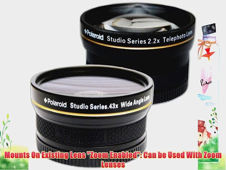 Polaroid Studio Series 52/55/58mm .43x HD Wide Angle Lens With Macro Attachment   Polaroid