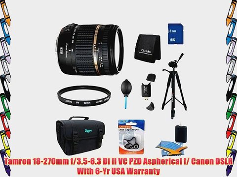 Tamron 18-270mm f/3.5-6.3 Di II VC PZD Aspherical Lens Pro Kit for Canon EOS