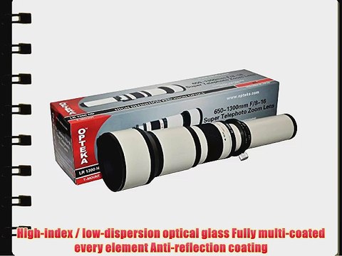 Opteka 650-1300mm High Definition Telephoto Zoom Lens for Nikon D4s D4 D3x Df D810 D800 D750