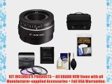 Sony Alpha 50mm f/1.8 DT SAM Lens with 3 (UV/FLD/CPL) Filter Set   Case   Accessory Kit for