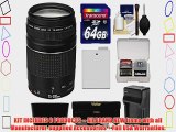 Canon EF 75-300mm f/4-5.6 III Zoom Lens with 64GB Card   LP-E8 Battery