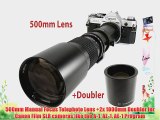 500mm Manual Focus Telephoto Lens  2x 1000mm Doubler for Canon Film SLR cameras like the A-1