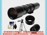 Samyang 500mm f/8.0 Telephoto Lens (T Mount) with 2x Teleconverter (=1000mm)   Tripod   Accessory