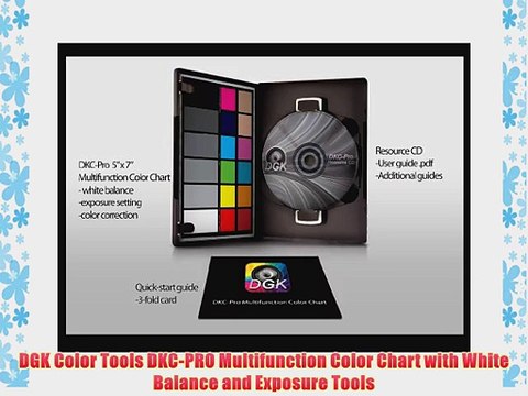 DGK Color Tools DKC-PRO Multifunction Color Chart with White Balance and Exposure Tools