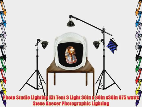 Photo Studio Lighting Kit Tent 3 Light 30in x 30in x30in 975 watts Steve Kaeser Photographic