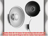 Fotodiox Dish-Kit-18-Canon 18-Inch Beauty Dish Kit with Soft Diffuser Sock and 50 Degree Grid
