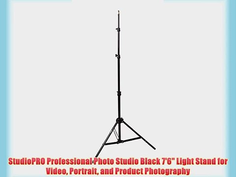 StudioPRO Professional Photo Studio Black 7'6 Light Stand for Video Portrait and Product Photography