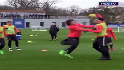 David Luiz nails Zlatan Ibrahimovic at PSG training
