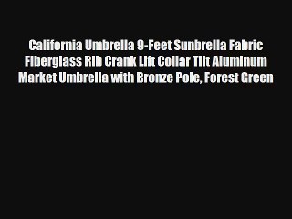 California Umbrella 9-Feet Sunbrella Fabric Fiberglass Rib Crank Lift Collar Tilt Aluminum