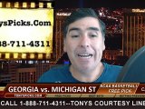 Michigan St Spartans vs. Georgia Bulldogs Free Pick Prediction NCAA Tournament College Basketball Odds Preview 3-20-2015