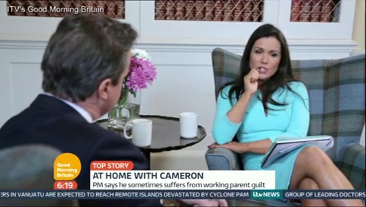 Susanna Reid flirts with David Cameron on Good Morning Britain