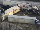 Massive truck pile-up causes chaos in Canada
