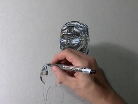 Drawing time lapse_ Iron Man - hyperrealistic art