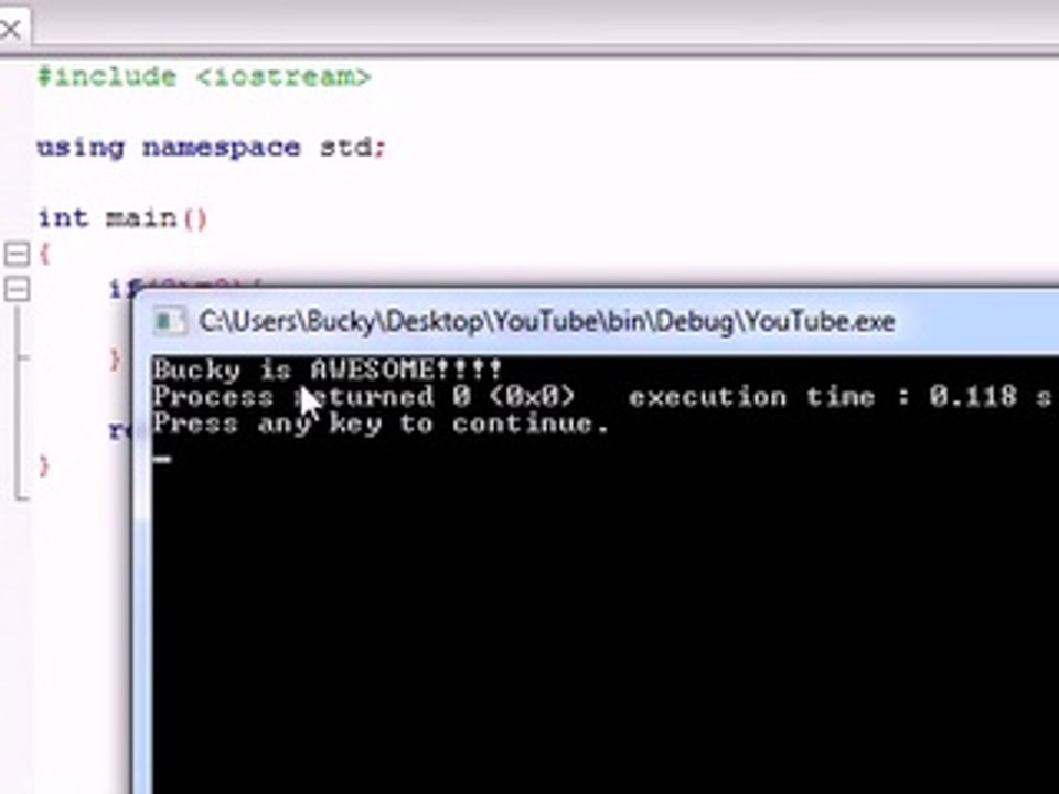 Buckys C++ Programming Tutorials - 8 - if Statement