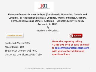 2019 Fluorosurfactants Market Research on End User Industries