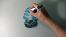 Drawing Time Lapse_ Robocop helmet - hyperrealistic art