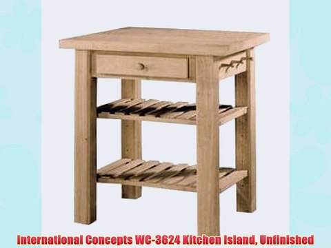 International Concepts WC-3624 Kitchen Island Unfinished