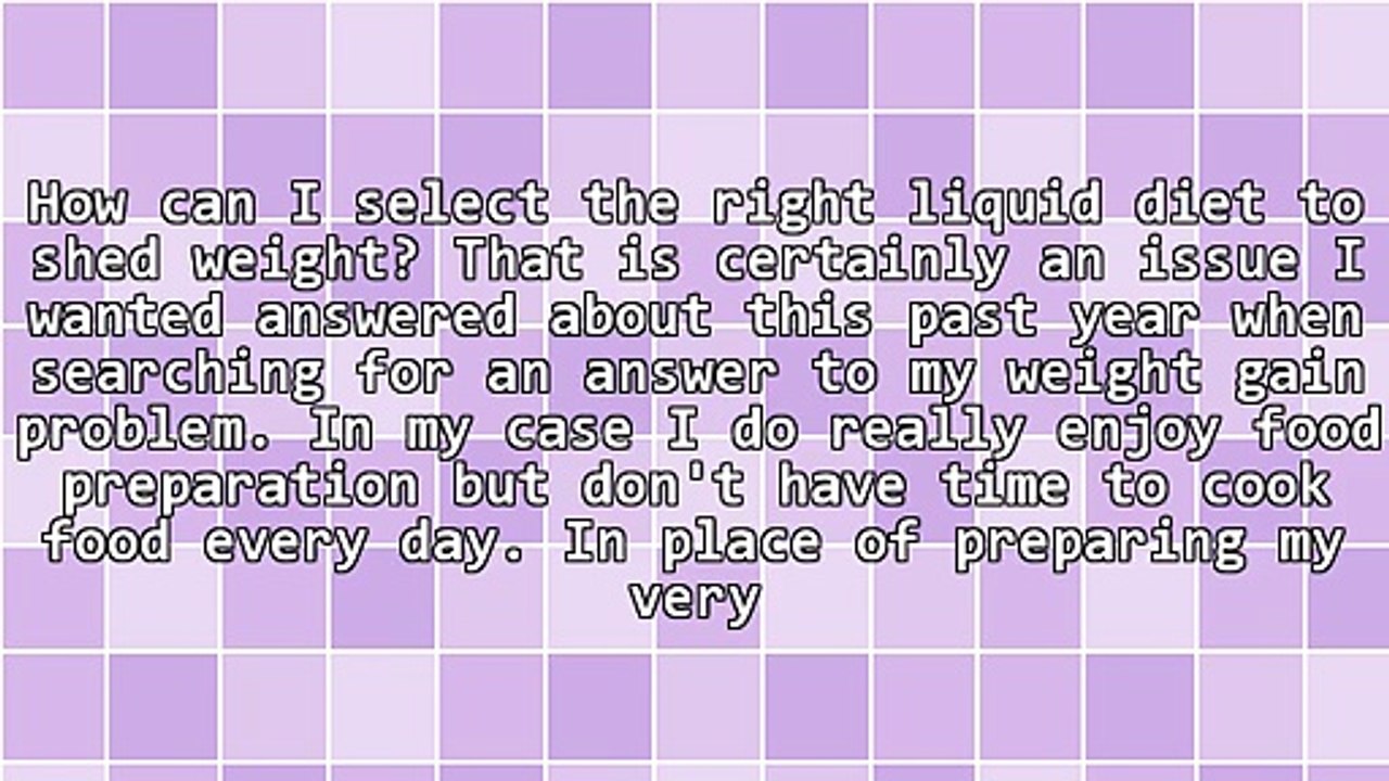 Liquid Diet Recipes, Easy To Prepare, NO Cook Recipes