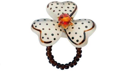 Кольцо "Lalo Treasures", цвет: белый, коричневый. R6847s