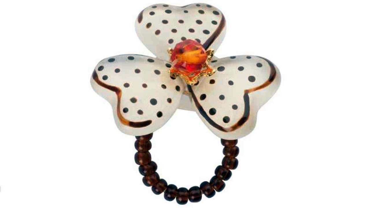 Кольцо "Lalo Treasures", цвет: белый, коричневый. R6847s