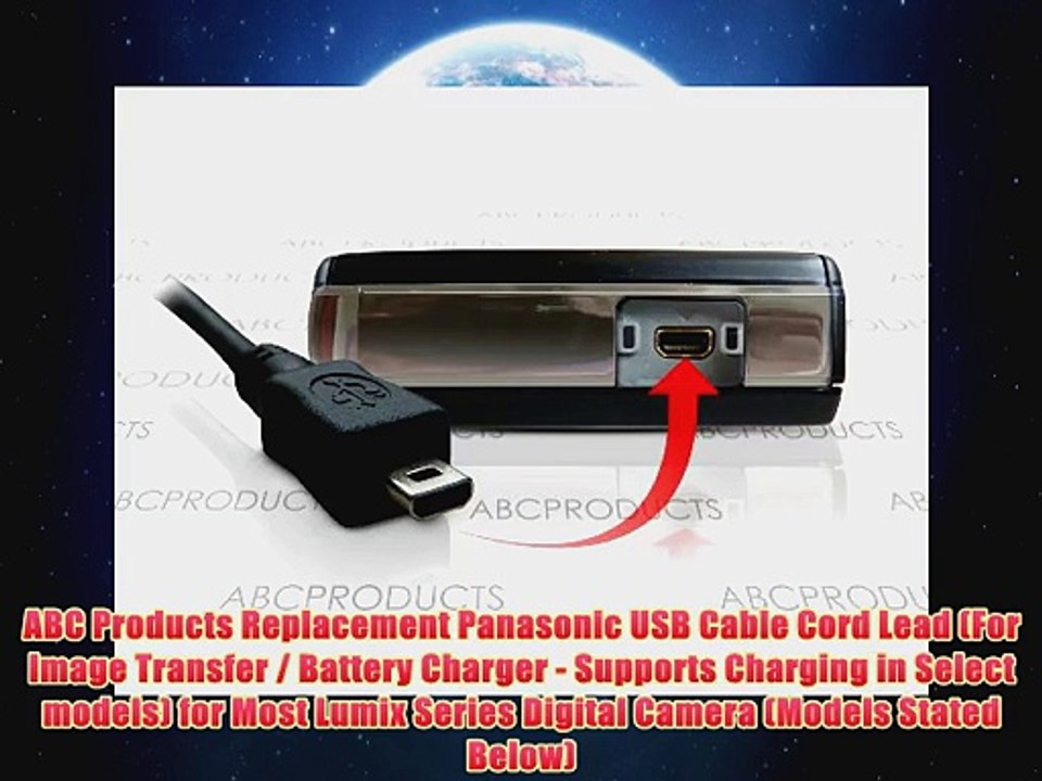 ABC Products Replacement Panasonic USB Cable Cord Lead For Image Transfer  Battery Charger Supports Charging in Select mo - video Dailymotion