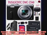 Panasonic Lumix DMCZS40 Digital Camera Silver 64GB SDHC Class 10 Card SLR Gadget Bag 11pc Panasonic Saver Bundle