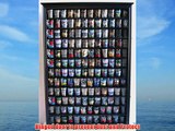 Large 144 Shot Glass Display Case Holder Cabinet Shadow Box Hinged Door Solid Wood Black Finish