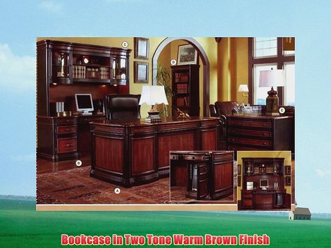 Bookcase in Two Tone Warm Brown Finish