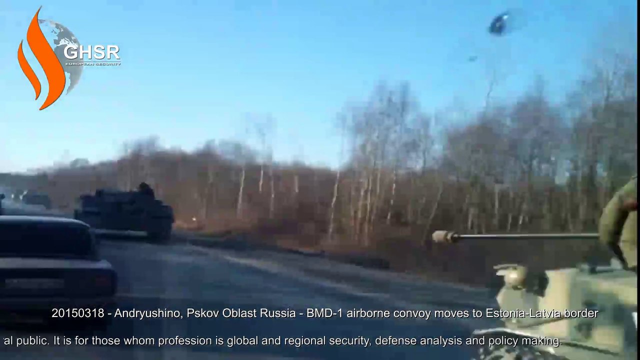 20150318 - Andryushino, Pskov Oblast Russia - BMD-1 airborne convoy moves to Estonia-Latvia border