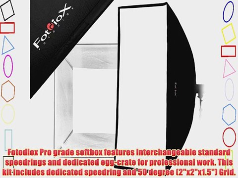 Fotodiox Pro 48x72 Softbox PLUS Grid / Eggcrate for Studio Strobe / Flash with Soft Diffuser
