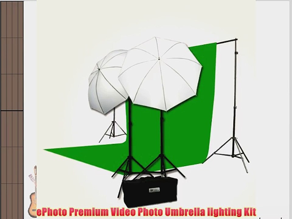 ePhoto H69G Digital Photo Studio Video Lighting Kit Chromakey Muslin Backdrop Stand