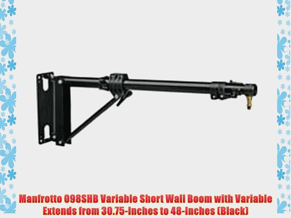 Manfrotto 098SHB Variable Short Wall Boom with Variable Extends from 30.75-Inches to 48-Inches