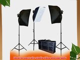 ePhoto VL9026S3 3000 Watt Continuous Light Kit with Carrying Bag with 3 each of 6.5 Foot Tripod