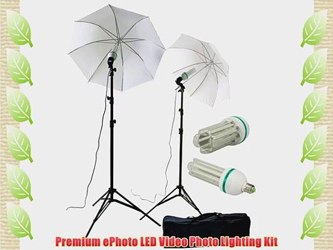 ePhoto Super Bright 2 x 120 LED Photography Video Studio Photo Umbrella Lighting Light Kit