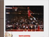 Michael Jordan Famous Foul Line Dunk Poster Art Print Vintage Sports Printed on Canvas Modern