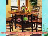 Steve Silver Abaco Drop Leaf Counter Height Storage Dining Table in Acacia Finish