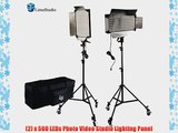 LimoStudio 2 Pcs Dimmable 500 LED Photography Photo Video light Panel LED lighting Kit with