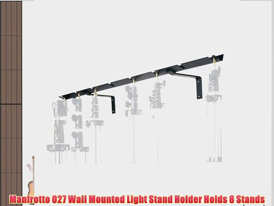 Manfrotto 027 Wall Mounted Light Stand Holder Holds 8 Stands