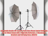 LimoStudio Doulbe Off-Camera Flash Shoe Mount Swivel Umbrella Kit for Nikon Canon with 2 Umbrella