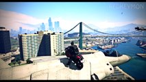 Cascade spectaculaire en moto et plane jacking dans GTA 5