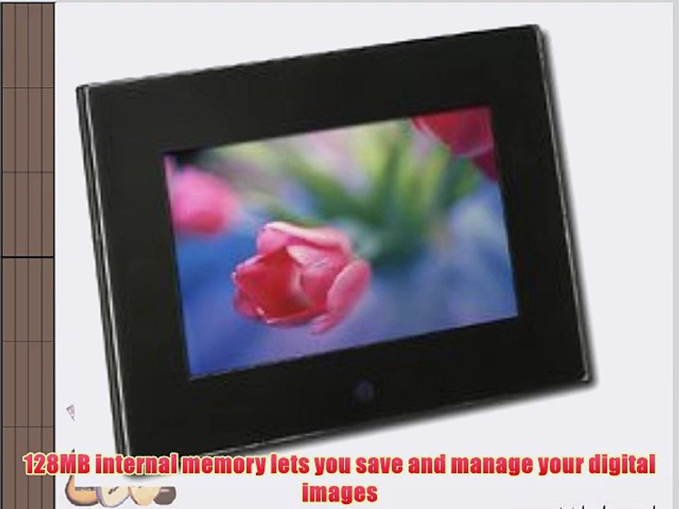 Insignia NS-DPF8WA-09 - Digital photo frame - flash 128 MB - 8 - 800 x 480 - black