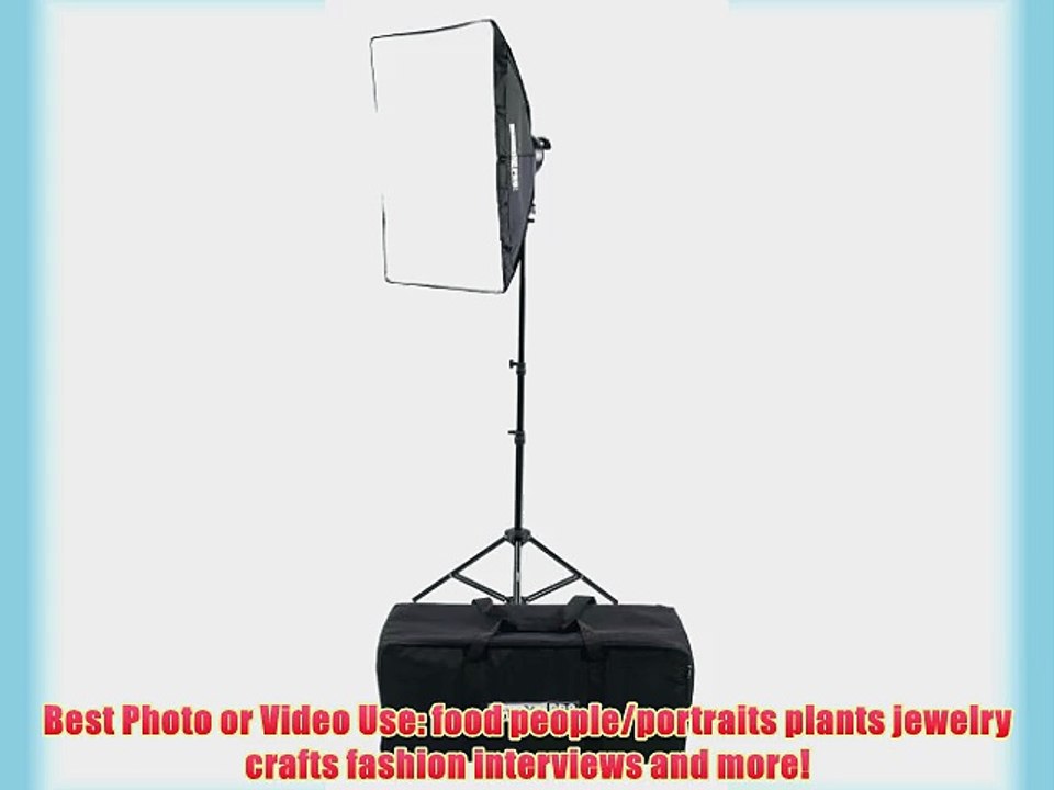 StudioPRO Photography Photo Video Studio 5 Socket Head AC Power Light With 24x36 Softbox 1600