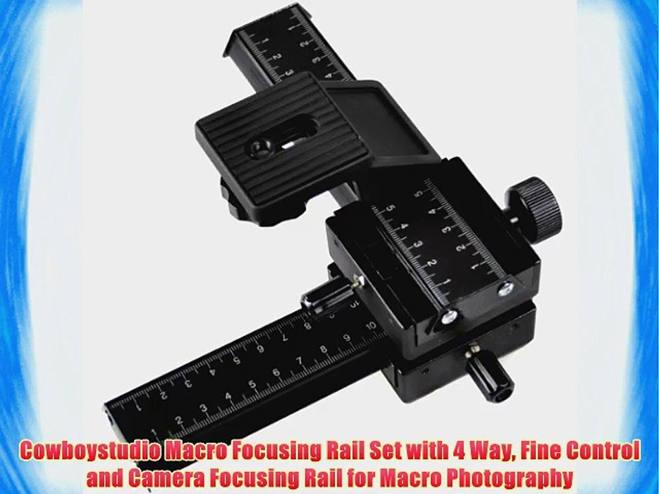 Cowboystudio Macro Focusing Rail Set with 4 Way Fine Control and Camera Focusing Rail for Macro