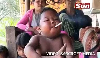 Smoking Baby Real Footage 2-years-Old Smokes 40 cigarettes a-day.