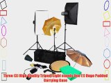 CowboyStudio Complete Portrait Monolight Flash Lighting Kit - 3 Studio Flash/Strobe 2 Softboxes