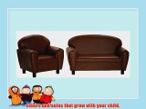 Max Comfort Premier Kids Chair and Sofa Set Brown Faux Leather - Preschool Kids Chair and Sofa