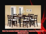 item 7 pc counter height cappuccino / espresso finish wood dining table set