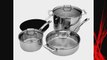 MIU France 7-Piece Stainless Steel Copper Core Cookware Set Silver