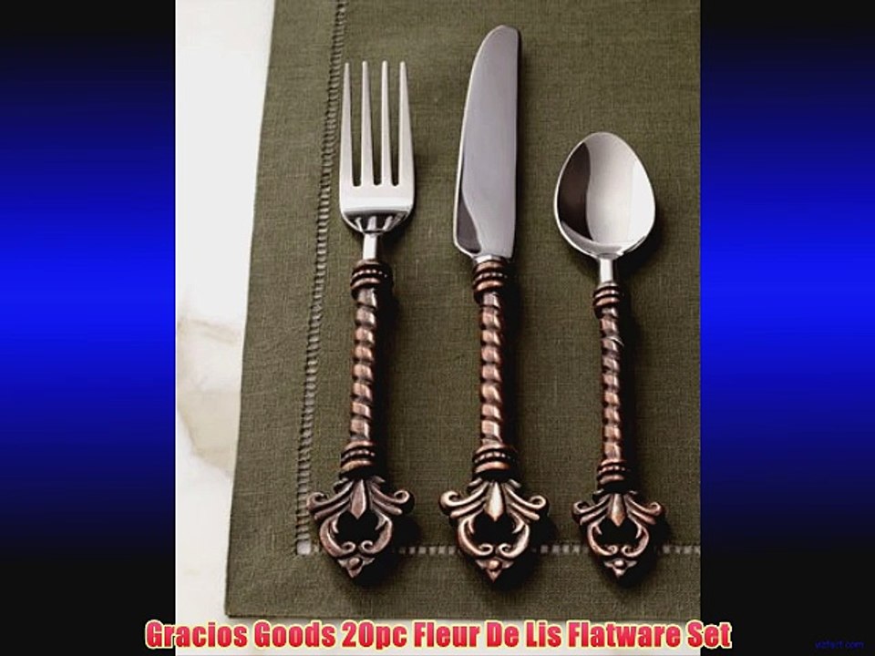 Gracios Goods 20pc Fleur De Lis Flatware Set