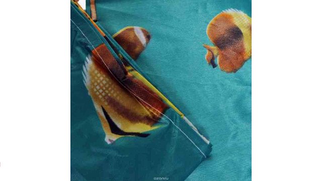 Штора для ванной комнаты Подводный мир , 180 см х 170 см, с кольцами